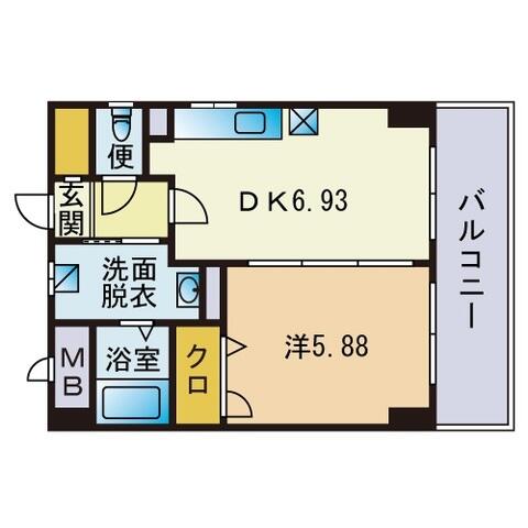 ローヤルマンション博多駅前 611｜福岡県福岡市博多区博多駅前４丁目(賃貸マンション1DK・6階・32.23㎡)の写真 その2