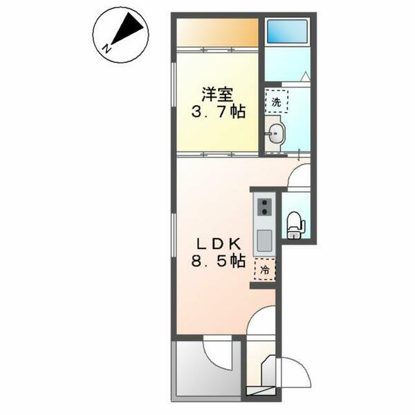 メゾン・ド・サントリナ 301｜愛知県名古屋市昭和区川名町２丁目(賃貸アパート1LDK・3階・30.30㎡)の写真 その2