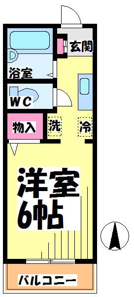 東京都調布市下石原２丁目(賃貸アパート1K・2階・21.84㎡)の写真 その2