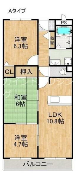 パピヨン５６５｜大阪府岸和田市田治米町(賃貸アパート3LDK・3階・60.25㎡)の写真 その2