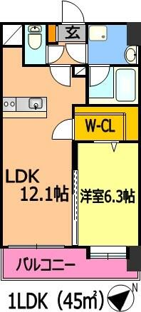 グランパレス　ＴＨＥ　Ｙｕｕｋｉ 203｜熊本県熊本市中央区南熊本２丁目(賃貸マンション1LDK・2階・45.00㎡)の写真 その2