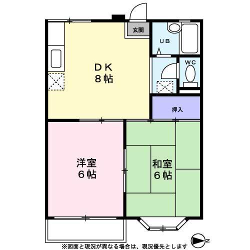 ヴェルジュＴＯＫＩＷＡ 0202｜大阪府岸和田市下松町２丁目(賃貸アパート2DK・2階・39.74㎡)の写真 その2