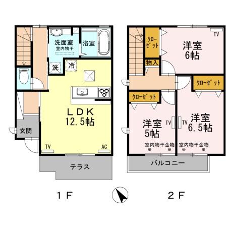 Ｒａｃｃｏｌｔａ（ラコルタ） Ⅰ｜石川県金沢市長坂２丁目(賃貸テラスハウス3LDK・--・79.37㎡)の写真 その2