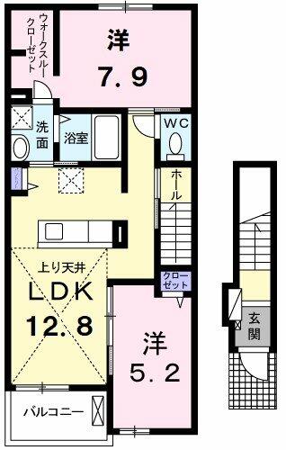 イーストヒル 203｜三重県伊勢市中須町(賃貸アパート2LDK・2階・56.81㎡)の写真 その2