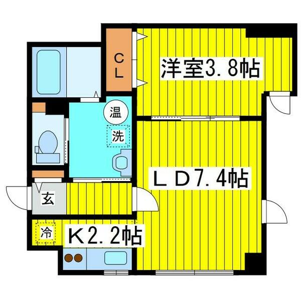 北海道札幌市東区北十三条東１０丁目(賃貸マンション1LDK・3階・34.33㎡)の写真 その2