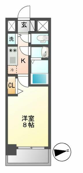 プレサンスジェネ千種内山 305｜愛知県名古屋市千種区内山３丁目(賃貸マンション1K・3階・25.44㎡)の写真 その2