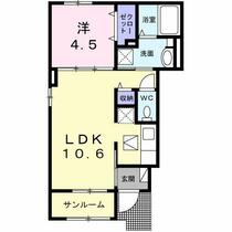 春告鳥 101 ｜ 茨城県常総市内守谷町きぬの里２丁目（賃貸アパート1LDK・1階・40.03㎡） その2