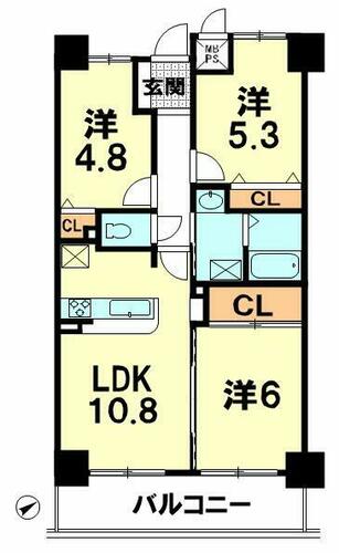 ライオンズマンション彦根405の間取り