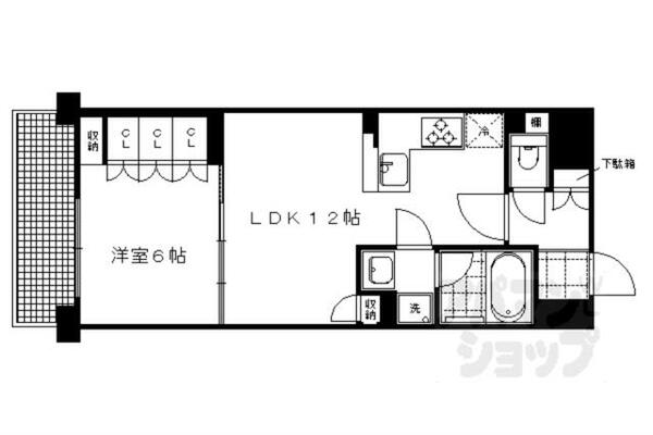 リーガル京都四条烏丸Ⅱ 107｜京都府京都市下京区室町通仏光寺上る白楽天町(賃貸マンション1LDK・1階・44.55㎡)の写真 その2