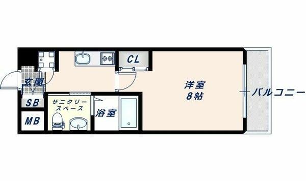 ディナスティ東大阪センターフィールド 1005｜大阪府東大阪市長田西４丁目(賃貸マンション1K・10階・25.11㎡)の写真 その2