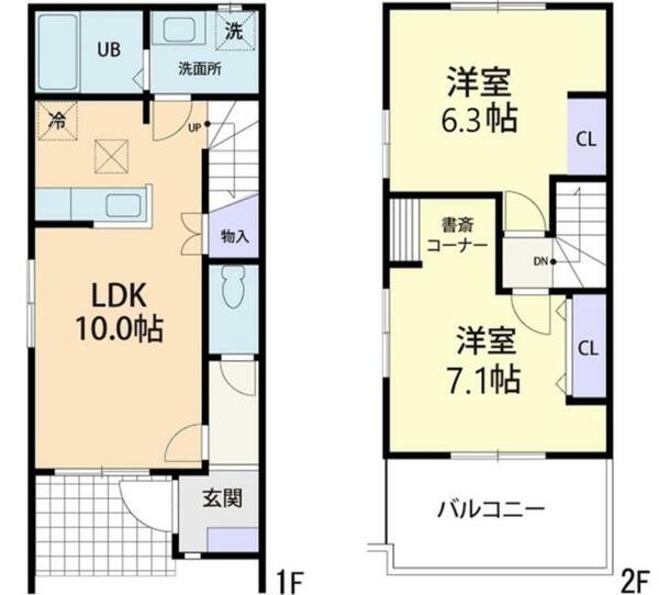 Ｓｋｙ　　Ｒｅｓｉｄｅｎｃｅ　（スカイ　レジデンス） 107｜茨城県下妻市下妻丙(賃貸アパート2LDK・1階・55.58㎡)の写真 その2