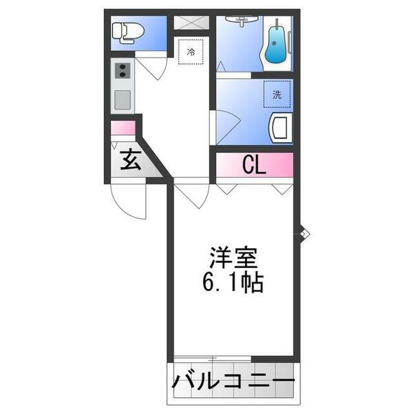 ｍａｉｓｏｎ　ＰＲＥＭＩＥＲ　Ｖ｜大阪府大阪市生野区勝山南１丁目(賃貸アパート1K・2階・23.40㎡)の写真 その2