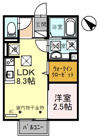 アンベリール 102｜福井県小浜市生守(賃貸アパート1LDK・1階・29.26㎡)の写真 その2
