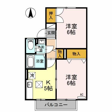 コートグレイス 105｜長野県佐久市新子田(賃貸アパート2K・1階・40.15㎡)の写真 その2