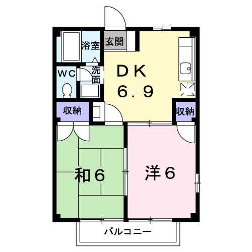 ベルメゾンＴＢＢ 101｜福島県二本松市表２丁目(賃貸アパート2DK・1階・40.04㎡)の写真 その2