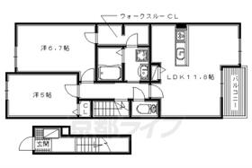 ウッディ　オアシス　Ⅰ 203 ｜ 京都府京田辺市草内宮ノ後（賃貸アパート2LDK・2階・58.63㎡） その2