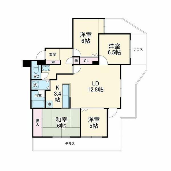 愛知県名古屋市緑区有松三丁山(賃貸マンション4LDK・4階・85.40㎡)の写真 その2