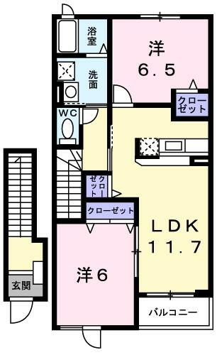 兵庫県神戸市西区丸塚１丁目（アパート）の賃貸物件の間取り