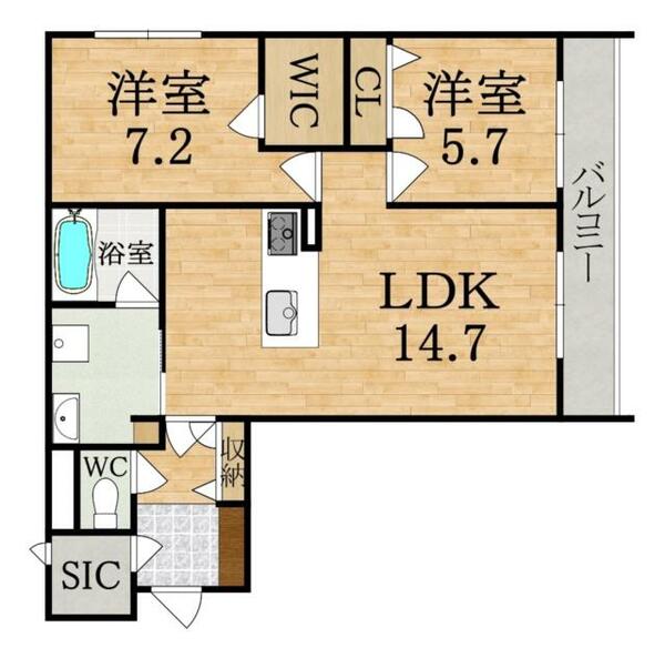 シャーメゾン　ルクール｜奈良県橿原市新賀町(賃貸マンション2LDK・3階・67.75㎡)の写真 その2