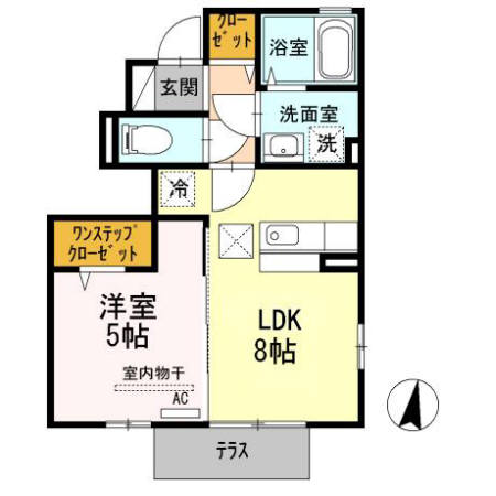 インペリアル　パレス　Ａ 101｜福島県いわき市常磐関船町迎(賃貸アパート1LDK・1階・34.07㎡)の写真 その2