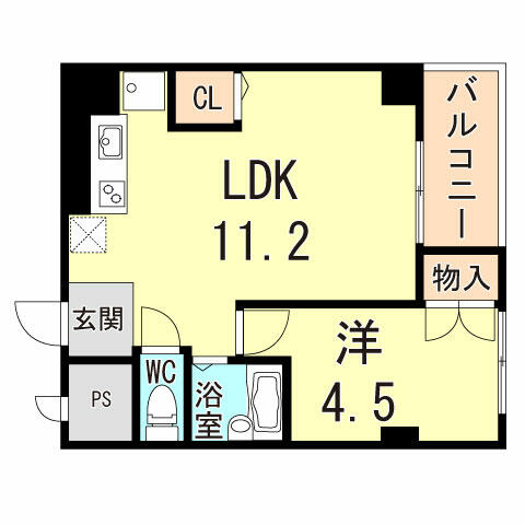 兵庫県西宮市上田東町(賃貸マンション1LDK・4階・36.60㎡)の写真 その2