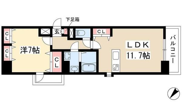 アレーヌコート野並 801｜愛知県名古屋市天白区古川町(賃貸マンション1LDK・8階・48.00㎡)の写真 その2