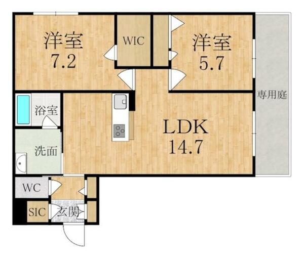 シャーメゾン　ルクール｜奈良県橿原市新賀町(賃貸マンション2LDK・1階・63.47㎡)の写真 その2