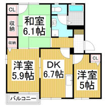 フォーレス　西赤砂　Ｃ棟  ｜ 長野県諏訪郡下諏訪町西赤砂（賃貸アパート3DK・1階・53.24㎡） その2