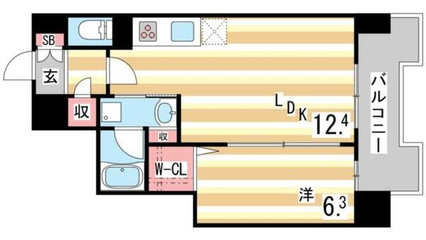 エル・イソベ三宮｜兵庫県神戸市中央区磯辺通１丁目(賃貸マンション1LDK・12階・43.53㎡)の写真 その2