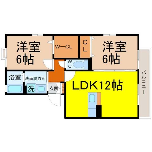 愛知県名古屋市中川区野田１丁目(賃貸アパート2LDK・1階・56.31㎡)の写真 その2