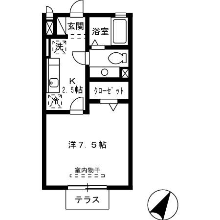 グリュックシャン 201｜熊本県熊本市東区小峯４丁目(賃貸アパート1K・2階・26.90㎡)の写真 その2