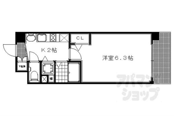 京都府京都市左京区山端橋ノ本町(賃貸マンション1K・3階・21.00㎡)の写真 その2