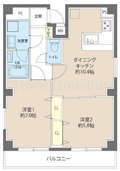 東京都千代田区東神田３丁目(賃貸マンション2LDK・10階・51.63㎡)の写真 その2