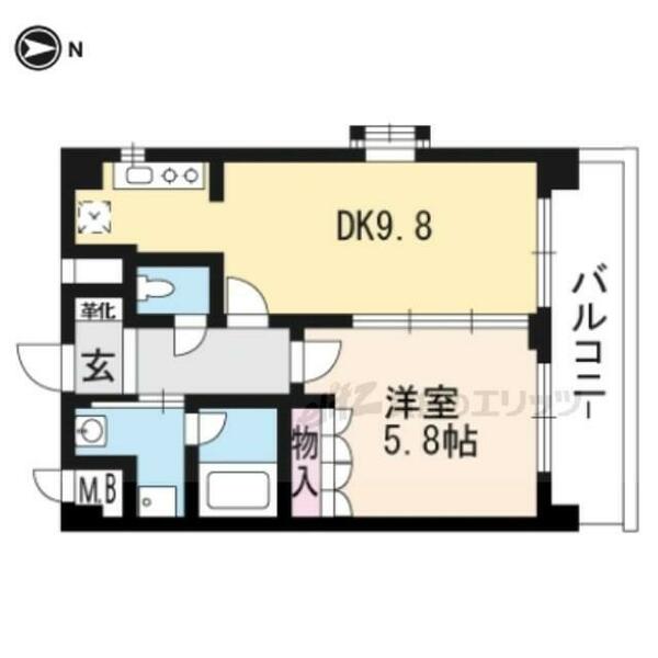 京都府京都市山科区音羽役出町(賃貸マンション1LDK・3階・38.36㎡)の写真 その2