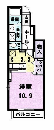 愛知県北名古屋市徳重広畑(賃貸アパート1R・1階・36.69㎡)の写真 その2