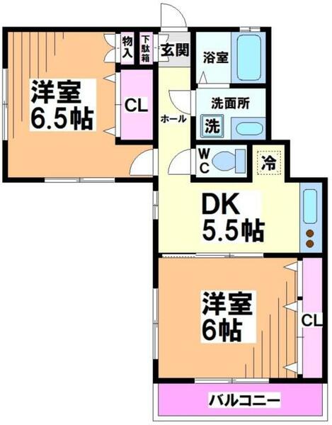 東京都世田谷区赤堤５丁目(賃貸アパート2DK・1階・42.44㎡)の写真 その2