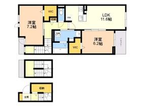 フローラーリア橘１ 303 ｜ 福岡県糟屋郡志免町南里６丁目（賃貸アパート2LDK・3階・71.07㎡） その2