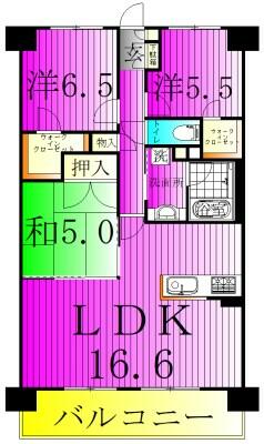 クレストフォルム柏サウスウィング 428｜千葉県柏市柏(賃貸マンション3LDK・4階・75.48㎡)の写真 その2