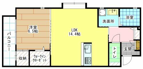 福岡県北九州市小倉北区竪町２丁目(賃貸マンション1LDK・1階・50.17㎡)の写真 その2