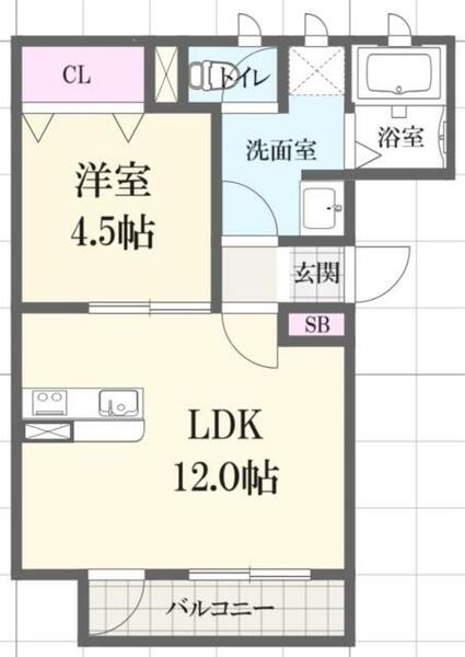 ＭＩＳＴＲＡＬ西延末Ｉ｜兵庫県姫路市西延末(賃貸アパート1LDK・2階・40.36㎡)の写真 その2