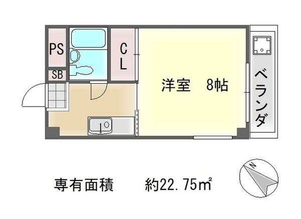 バークレイ　カワムラ｜京都府京都市左京区岩倉幡枝町(賃貸マンション1K・2階・22.75㎡)の写真 その2