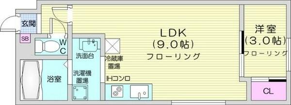 アールズシティ元町｜北海道札幌市東区北二十二条東１６丁目(賃貸マンション1LDK・3階・29.85㎡)の写真 その2