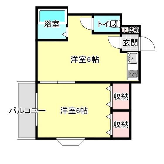 ラフィーネ平安 203｜富山県富山市花園町４丁目(賃貸マンション1DK・2階・26.90㎡)の写真 その2