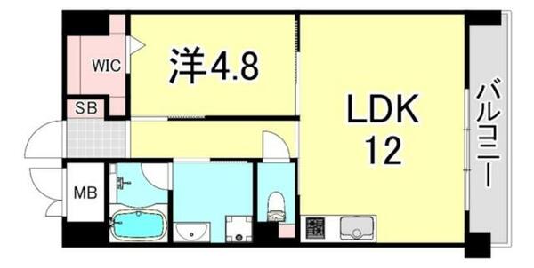 兵庫県尼崎市立花町４丁目(賃貸マンション1LDK・7階・45.24㎡)の写真 その2