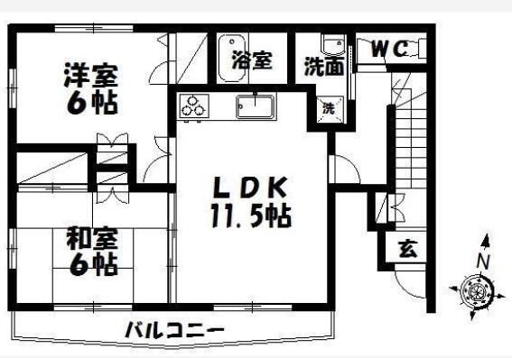 静岡県浜松市中央区富塚町(賃貸テラスハウス2LDK・--・56.10㎡)の写真 その2