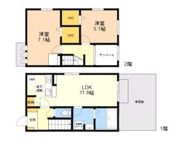 マルワ　オータム 101 ｜ 福岡県福岡市東区奈多３丁目（賃貸アパート2LDK・1階・66.80㎡） その2