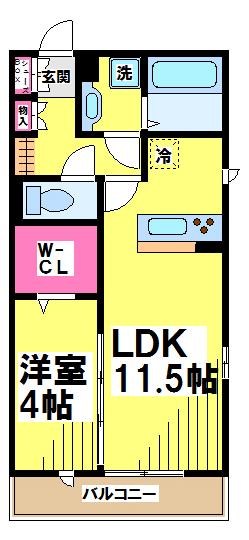 東京都調布市下石原２丁目(賃貸アパート1LDK・2階・41.40㎡)の写真 その2
