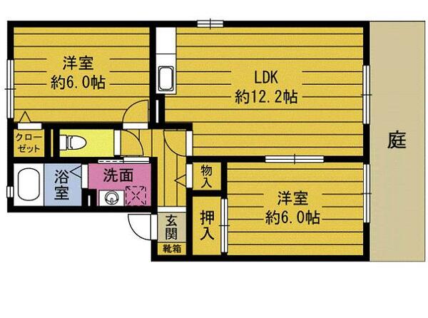 ボナール平松 203｜大分県別府市馬場(賃貸アパート2LDK・2階・53.70㎡)の写真 その2