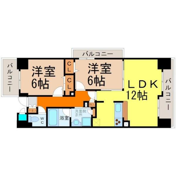 愛知県名古屋市中区大須３丁目(賃貸マンション2LDK・9階・58.78㎡)の写真 その2