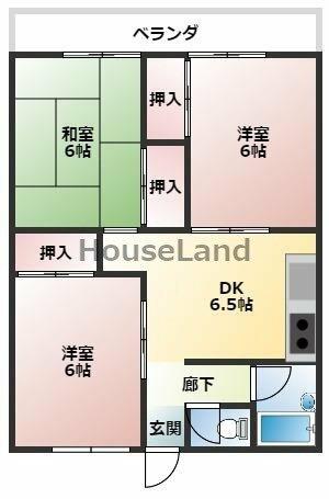 コーポサンライト 504｜和歌山県和歌山市福島(賃貸マンション3DK・5階・51.03㎡)の写真 その2